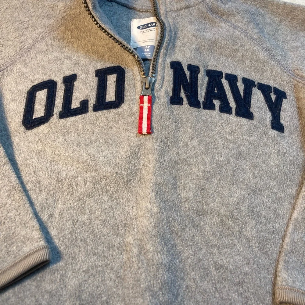 Old Navy Gray & Navy Half-Zip Kids Pullover